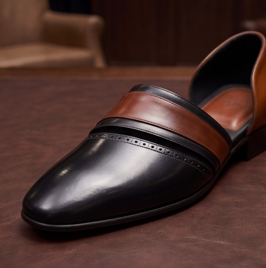 Black Handmade Peshawari Shoes