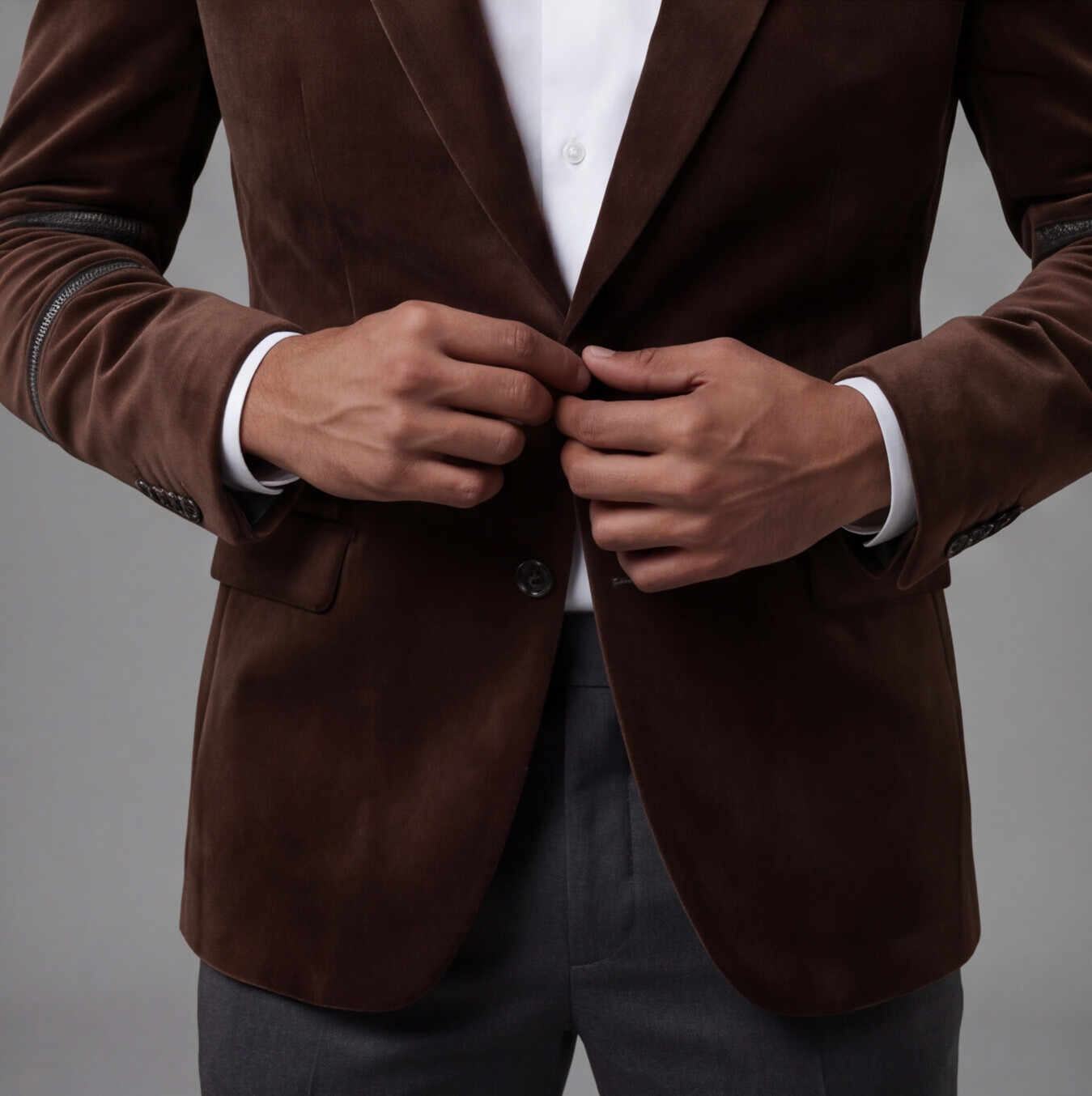 Brown Velvet Designer Blazer