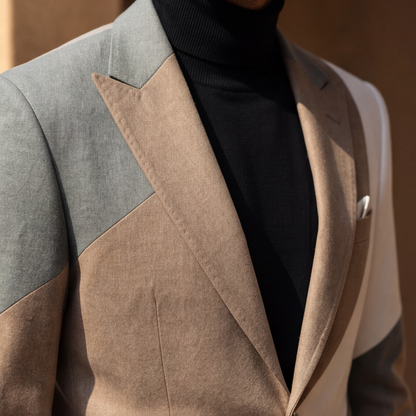 Fawn Multi Colour Italian Structured Casual Blazer