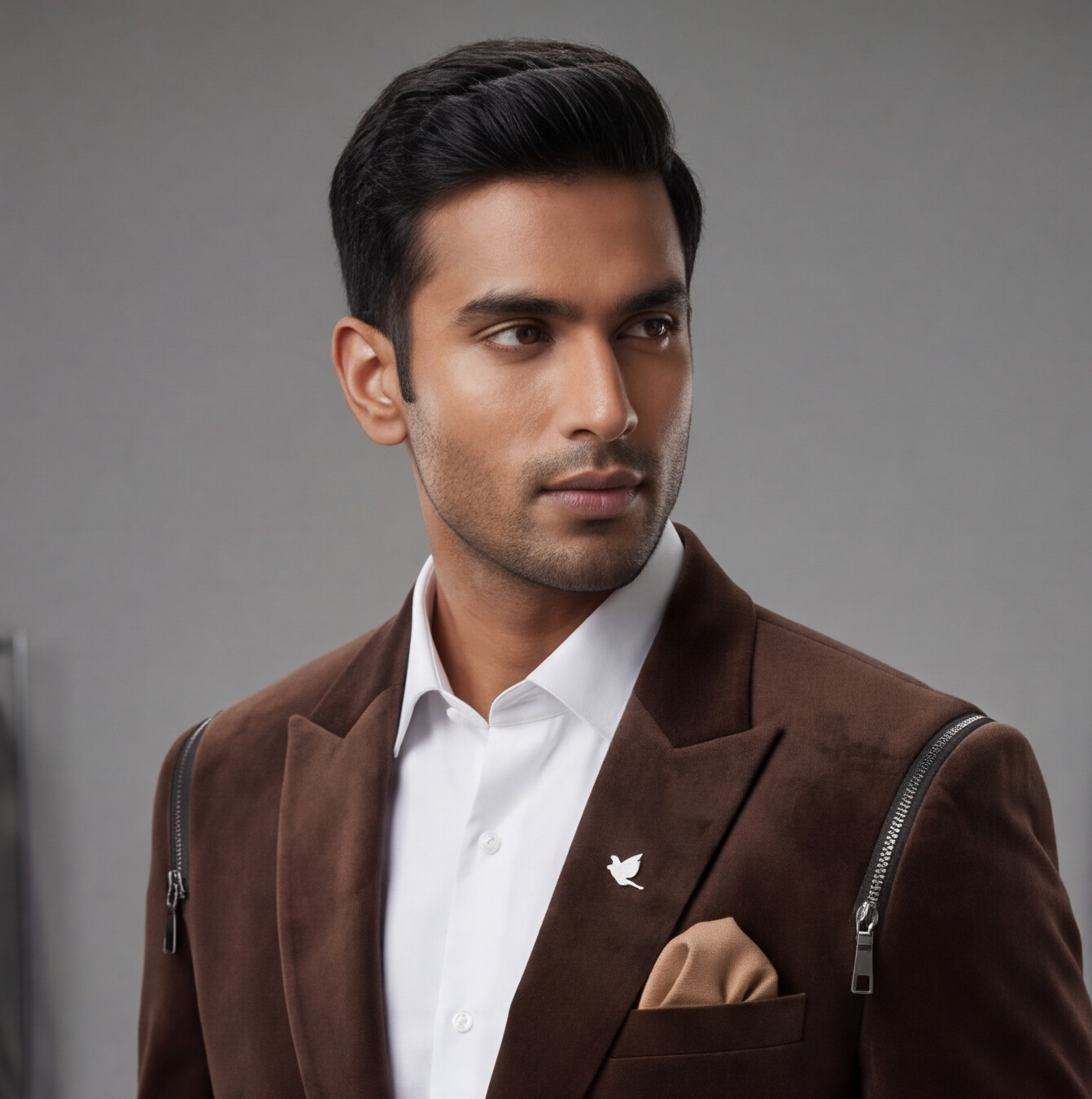 Brown Velvet Designer Blazer