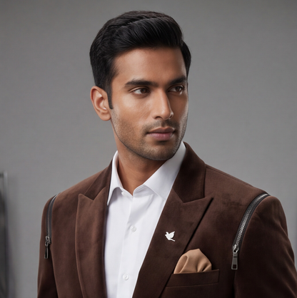 Brown Velvet Designer Blazer