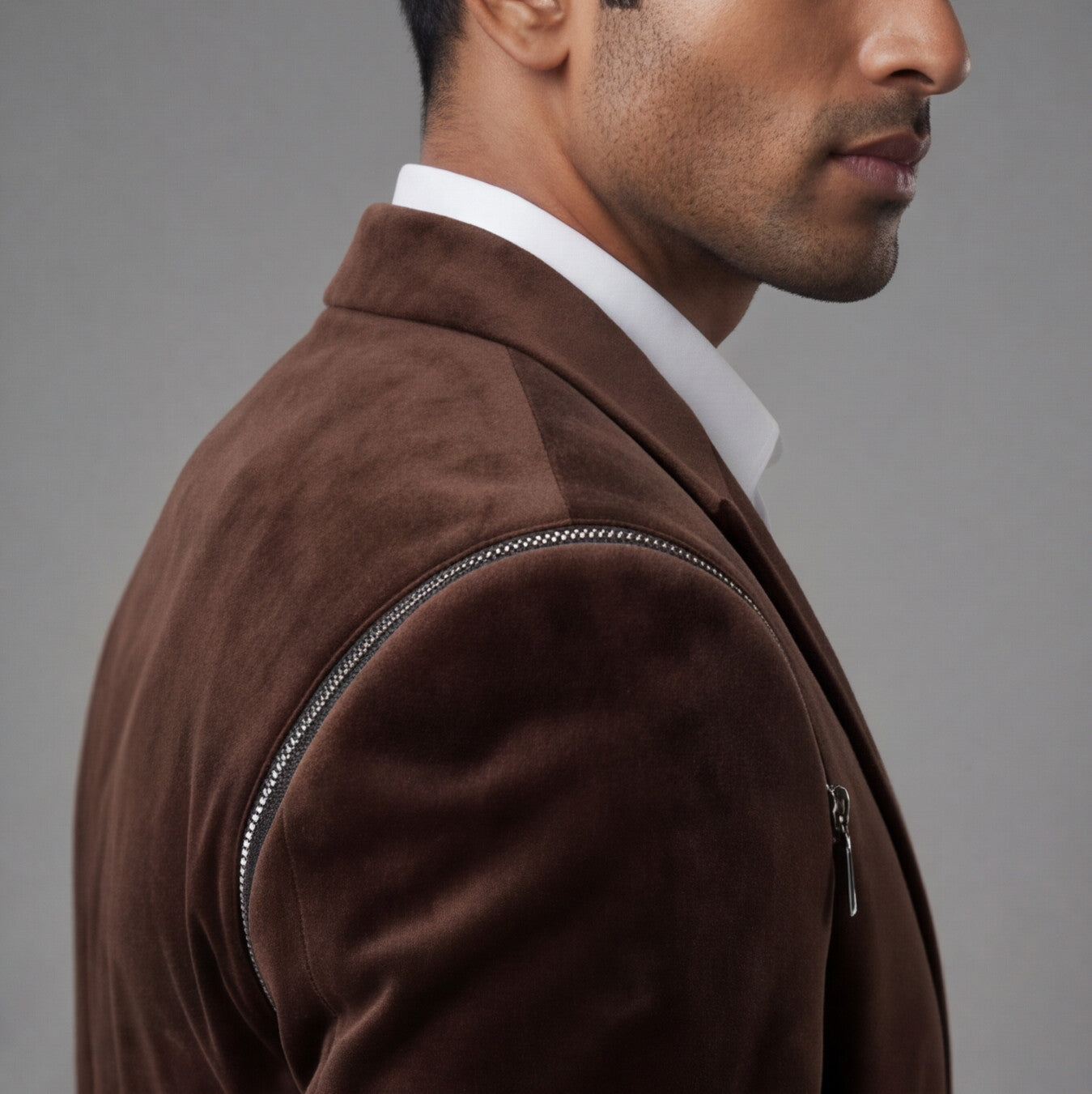 Brown Velvet Designer Blazer