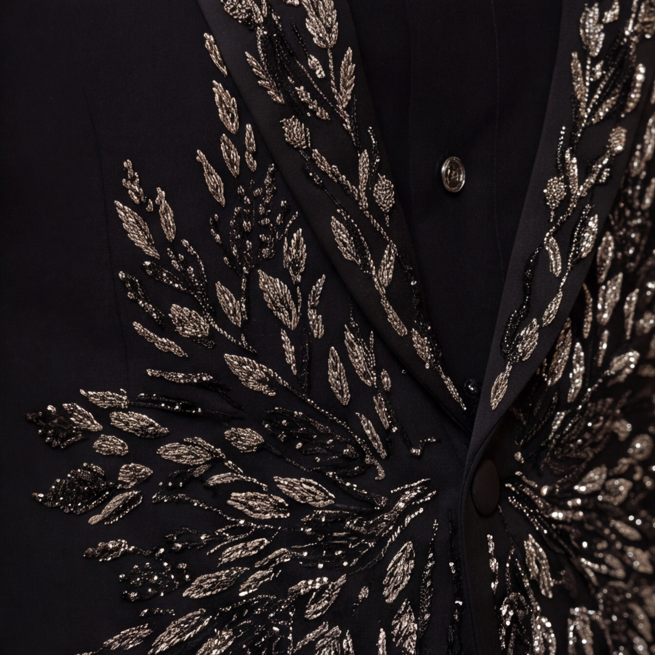 Black Hand Embroidered Designer Tuxedo with Bandhgala Waistcoat