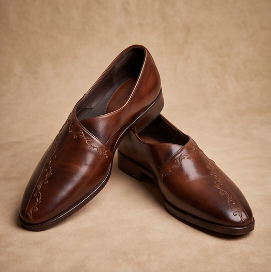Brown Handmade Peshawari Shoes