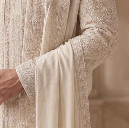 Light Rose Gold Embroidered Sherwani