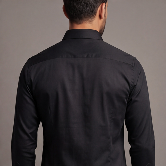 Black Designer Shirt with Face Work
