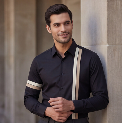 Black Asymmetrical Designer Shirt