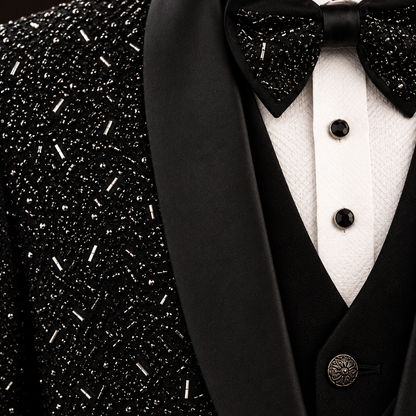 Black Hand Embroidered Designer Tuxedo