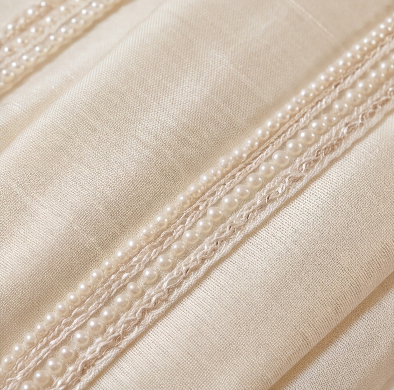 Cream Handmade Sehra with Kalangi (Art Silk)