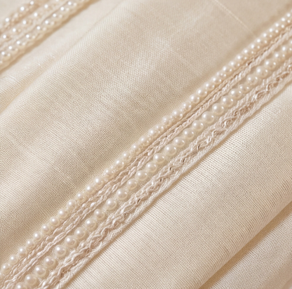 Cream Handmade Sehra with Kalangi (Art Silk)