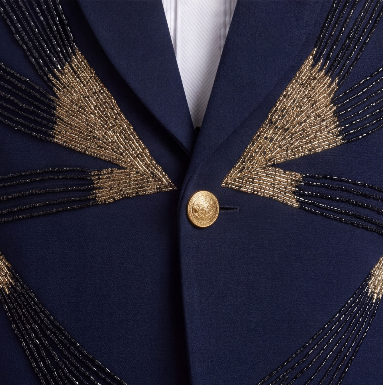 Blue Hand Embroidered Designer Tuxedo