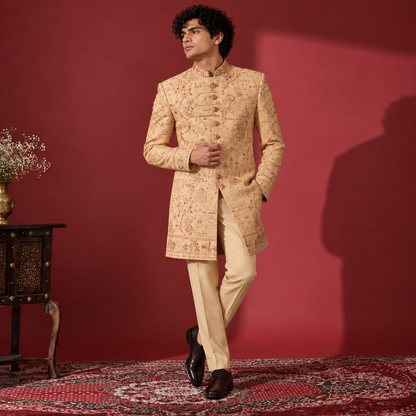 Ivory Embroidered Sherwani