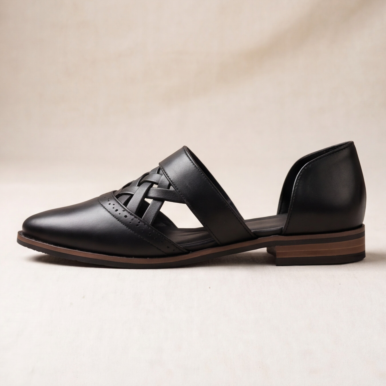 Black Hand Made Slip-On Shoes