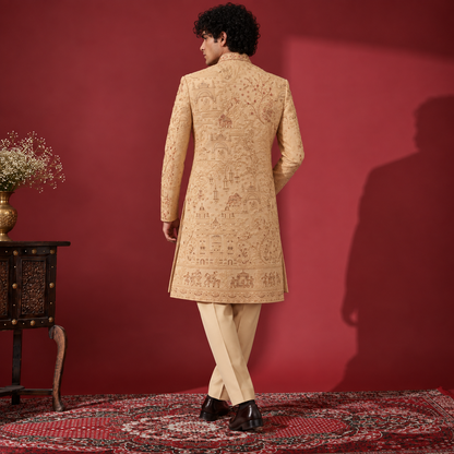 Ivory Embroidered Sherwani
