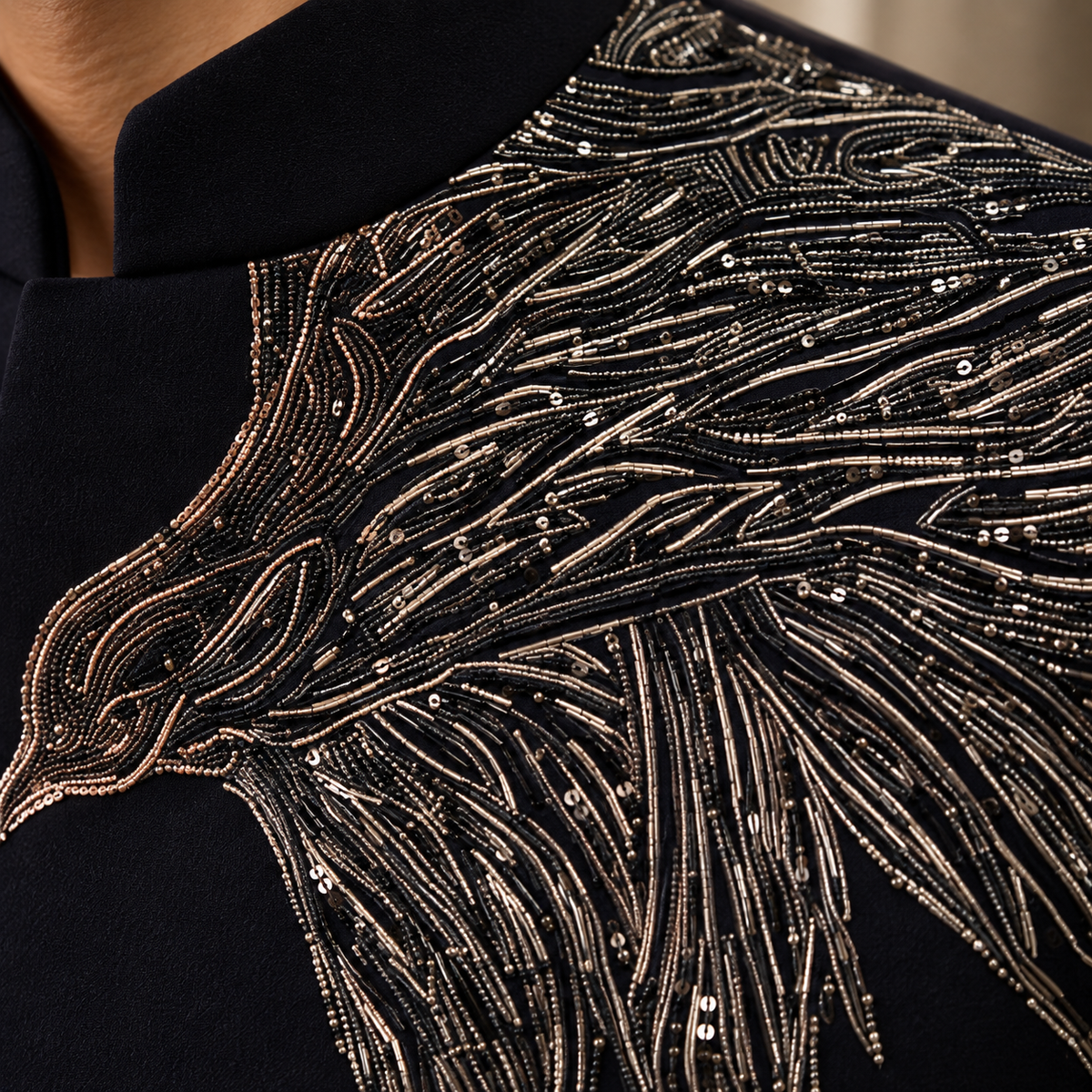 Blue Hand Embroidered Jodhpuri Bandhgala