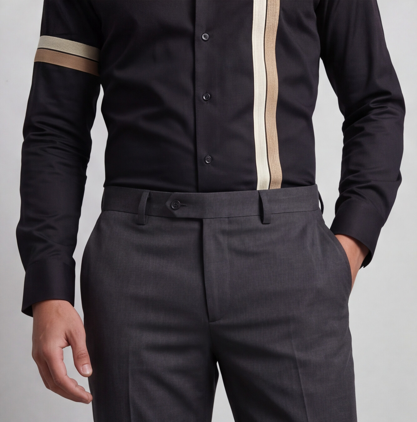 Black Asymmetrical Designer Shirt