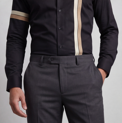 Black Asymmetrical Designer Shirt