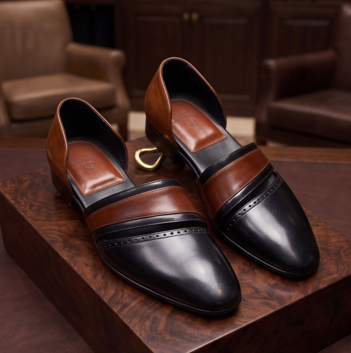 Black Handmade Peshawari Shoes