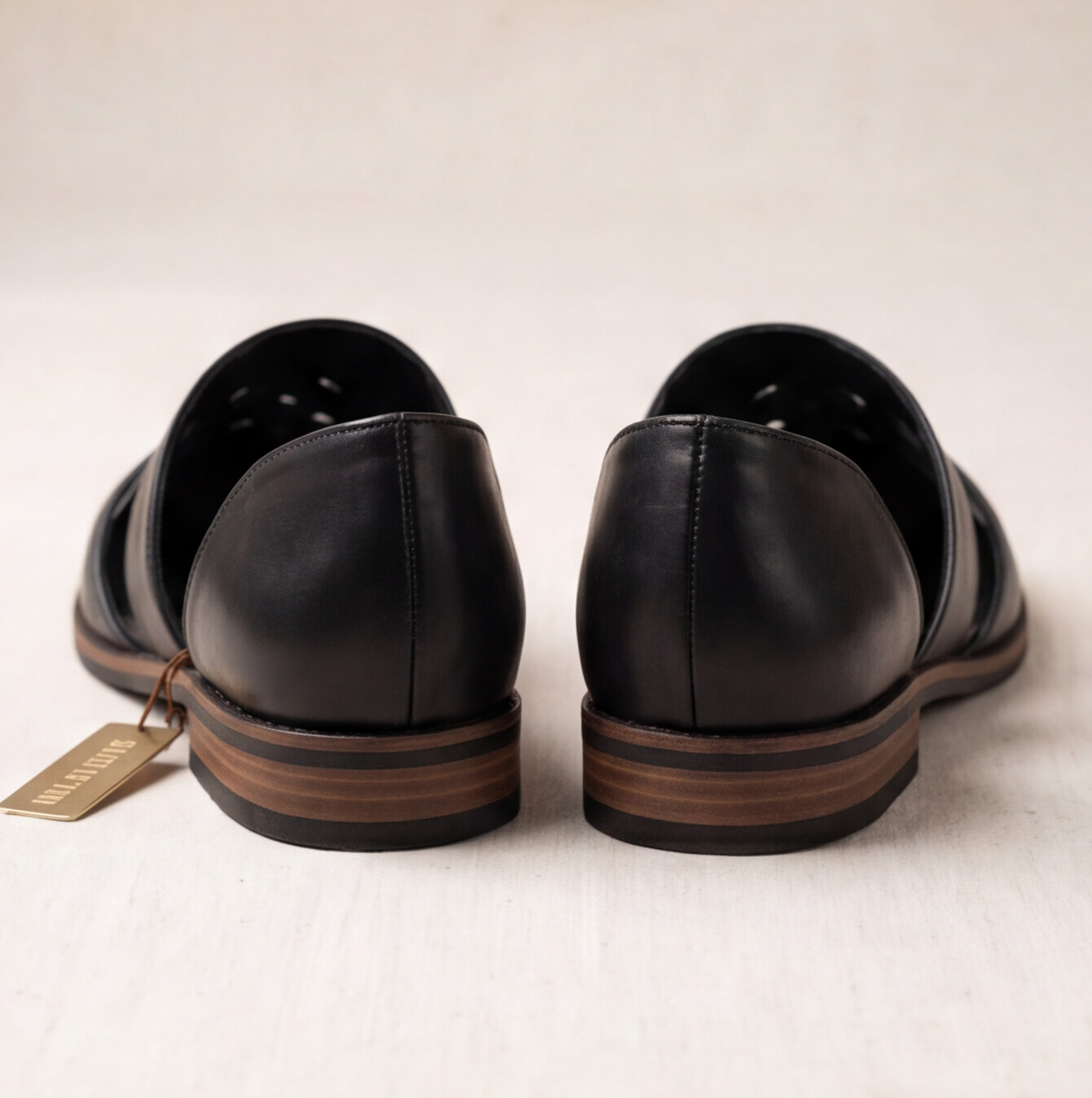 Black Hand Made Slip-On Shoes