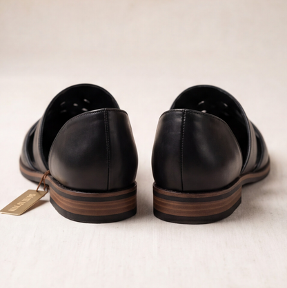 Black Hand Made Slip-On Shoes