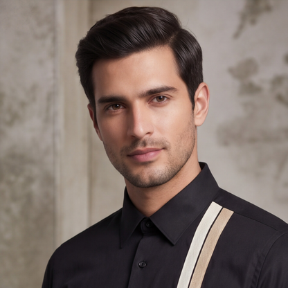 Black Asymmetrical Designer Shirt