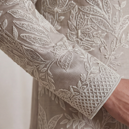Dark Rose Gold Embroidered Sherwani