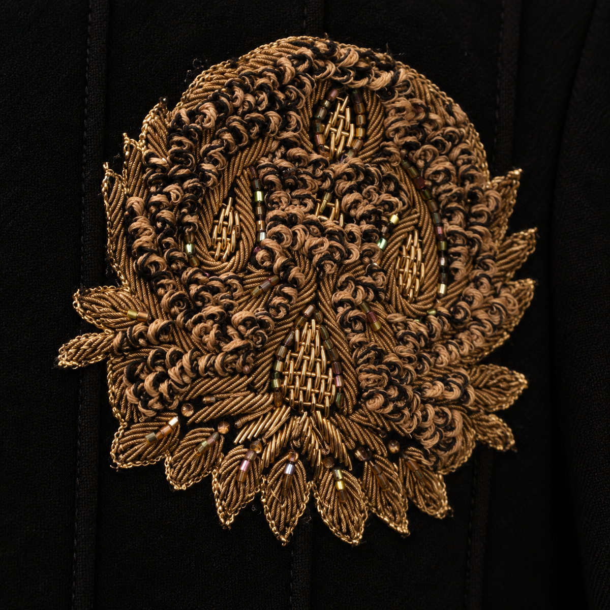 Black Pintex Bandhgala with Embroidered Motif