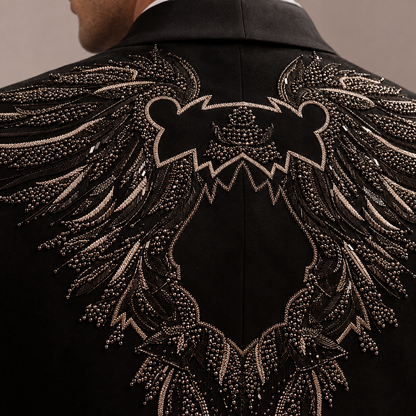 Black Hand Embroidered Designer Tuxedo