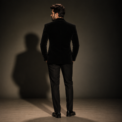 Black Hand Embroidered Designer Tuxedo