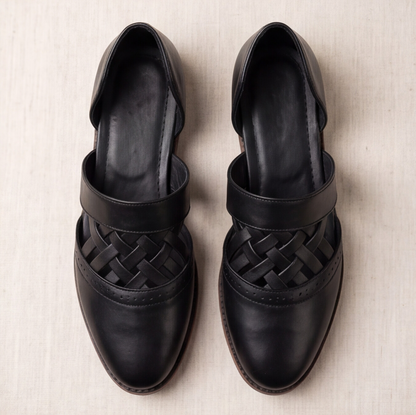 Black Hand Made Slip-On Shoes