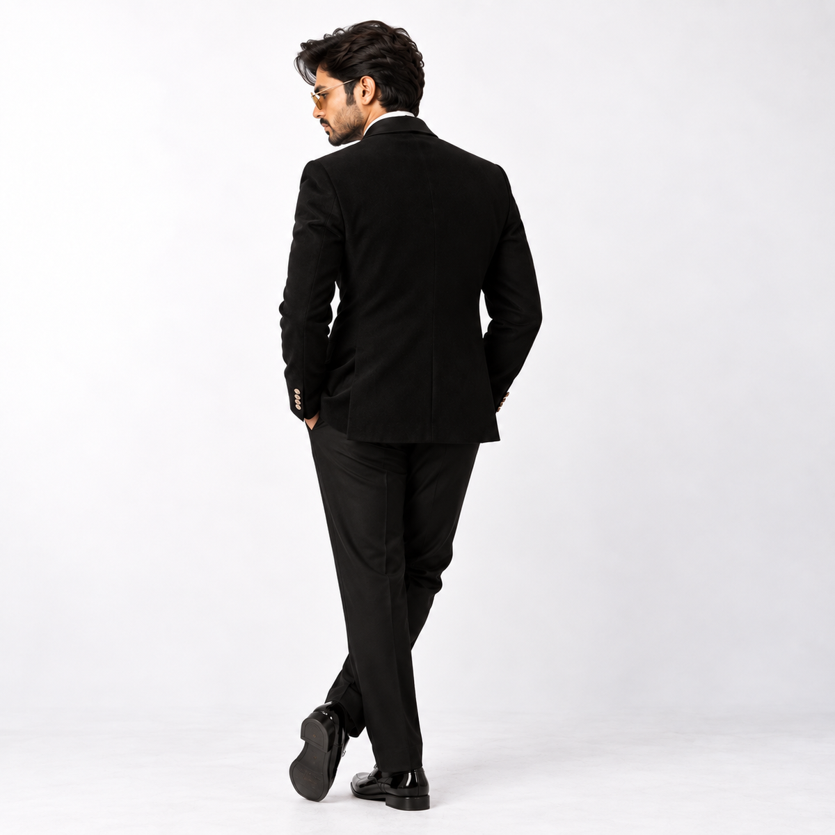 Black Bird Motif Hand Embroidered Designer Tuxedo