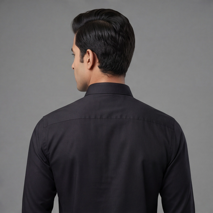 Black Hand Embroidered Designer Shirt