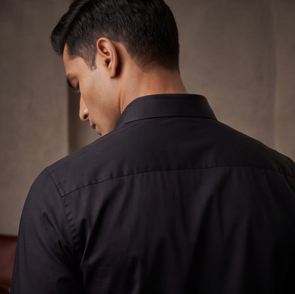 Black Floral Work Designer Shirt
