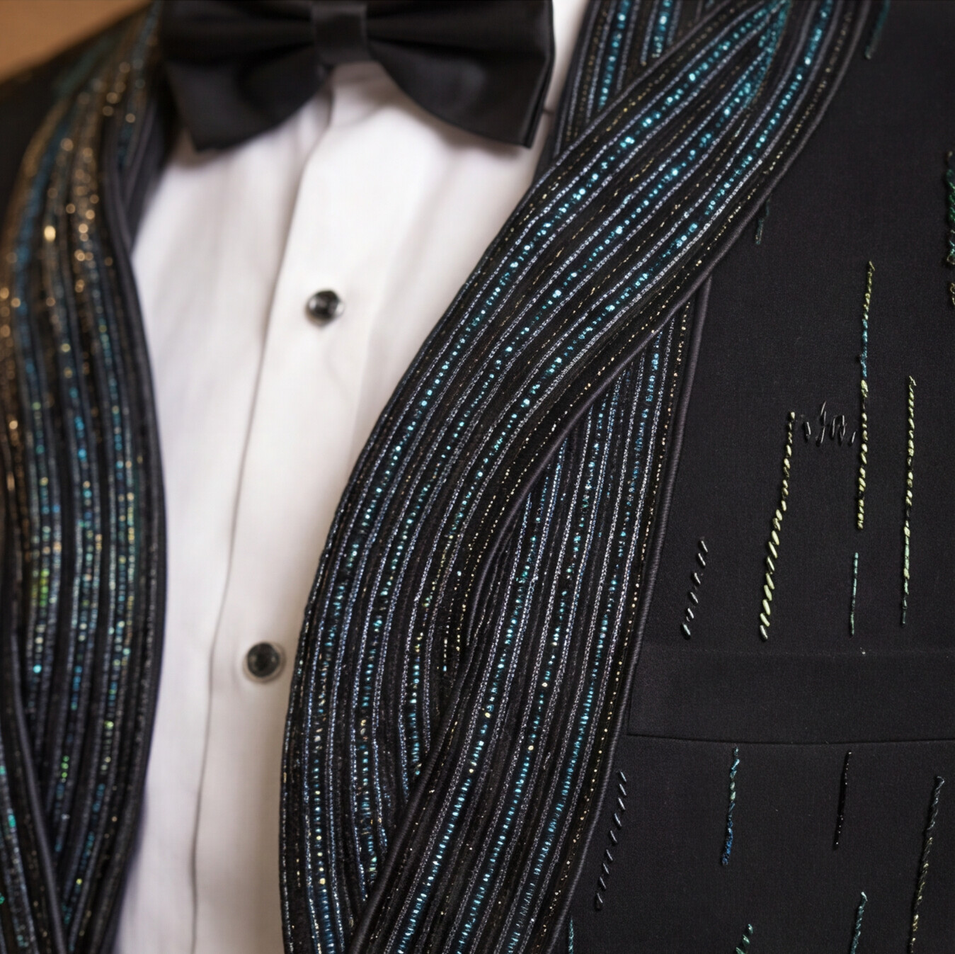 Black Hand Embroidered Designer Tuxedo