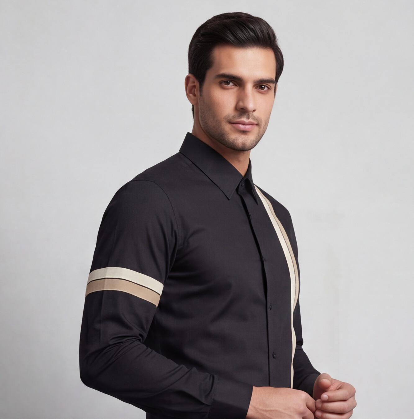 Black Asymmetrical Designer Shirt
