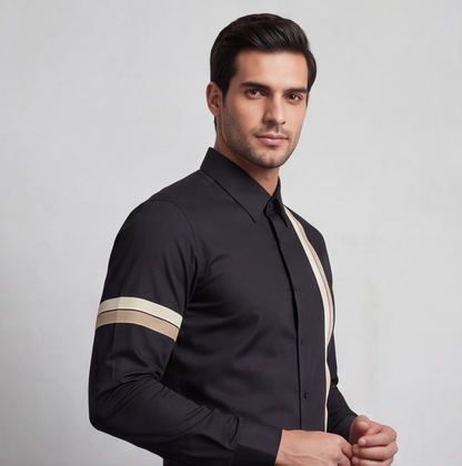 Black Asymmetrical Designer Shirt