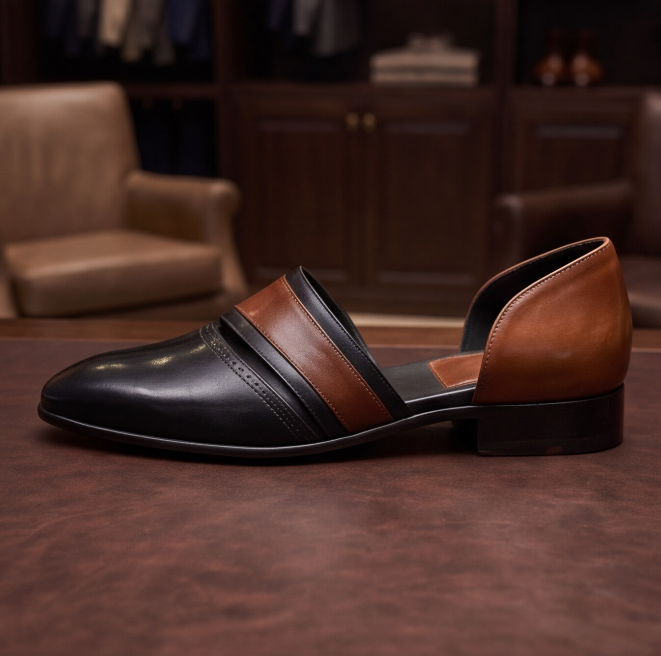 Black Handmade Peshawari Shoes